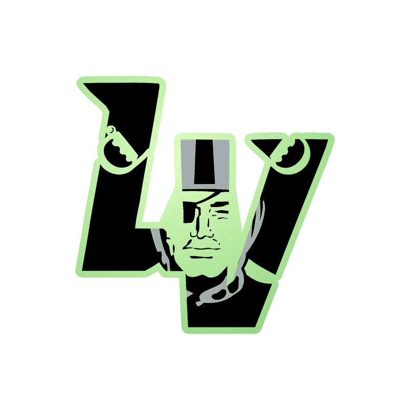 Las Vegas Raiders - LV -  Glow in the Dark Vinyl Sticker - Custom Size