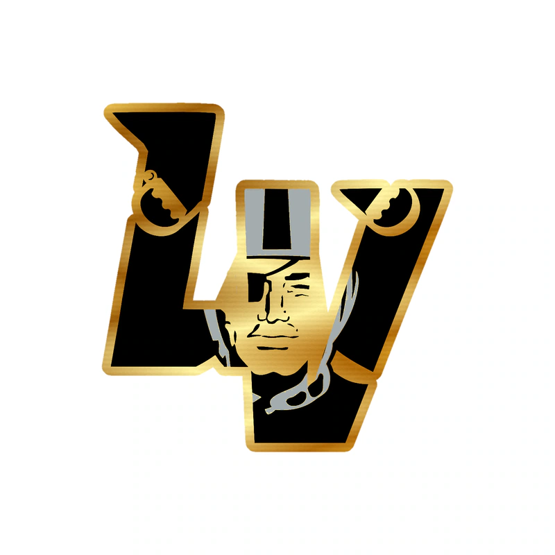 Las Vegas Raiders - LV -  Gold Chrome Vinyl Sticker - Custom Size
