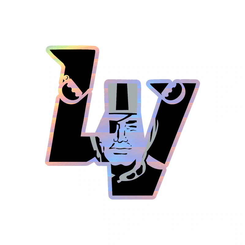 Las Vegas Raiders - LV -  Holographic Vinyl Sticker - Custom Size