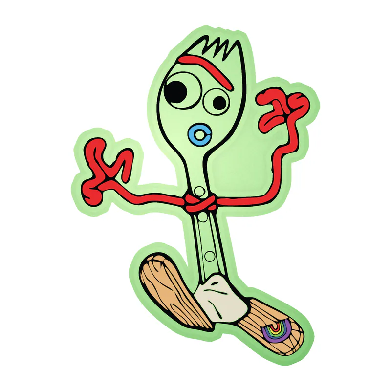 Toy Story Forky Glow in the Dark Vinyl Sticker - Custom Size