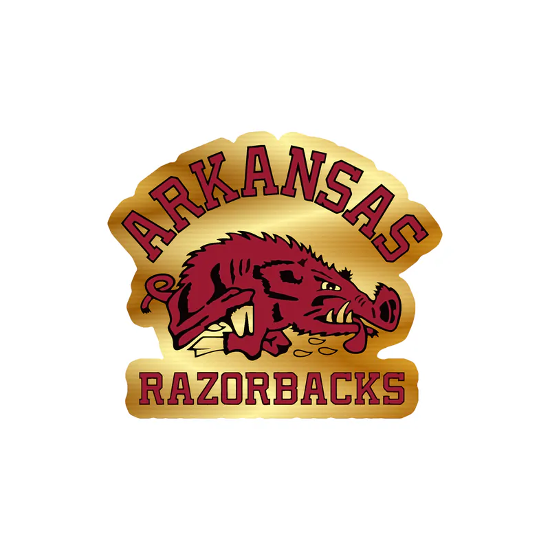 Arkansas Razorbacks - Image 2 - Gold Chrome Vinyl Decal - Custom Size