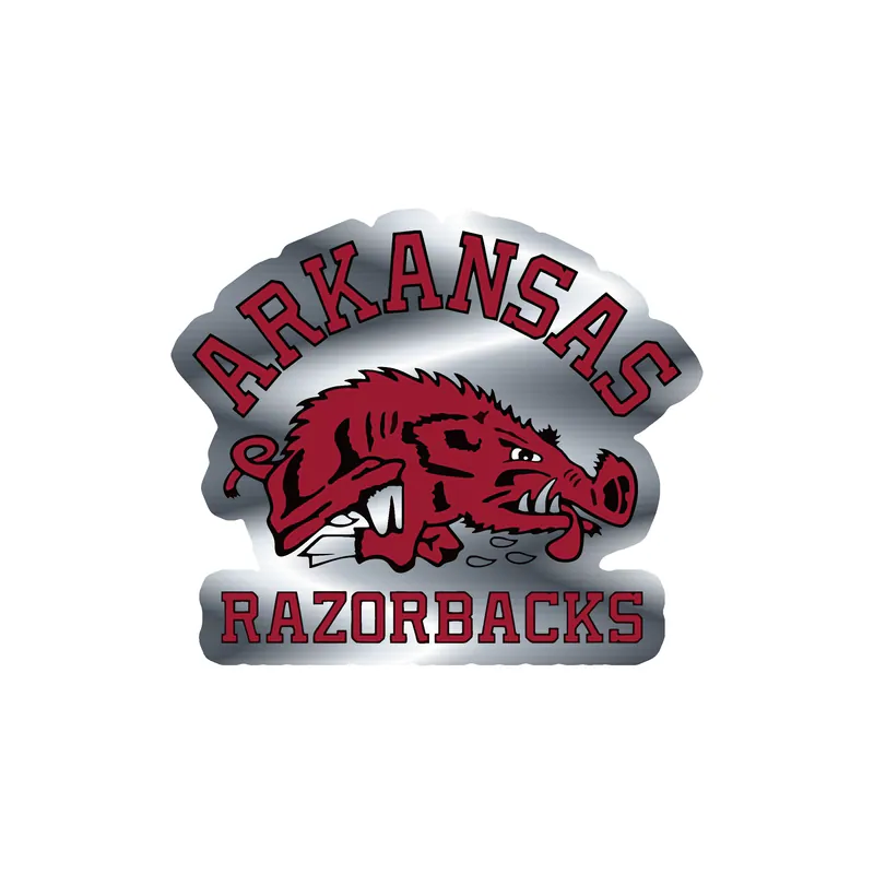 Arkansas Razorbacks - Image 2 - Silver Chrome Vinyl Decal - Custom Size
