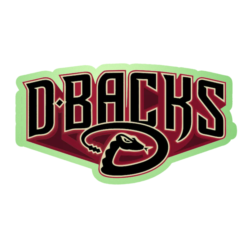 Arizona Diamondbacks - Dbacks Snake - Glow in the Dark Vinyl Sticker - Custom Size