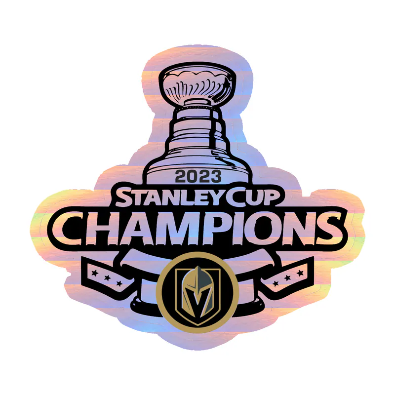 Vegas Golden Knights - 2023 Stanley Cup Champions - Holographic Vinyl Sticker - Custom Size