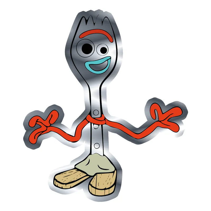 Toy Story Forky Silver Chrome Vinyl Sticker - Custom Size