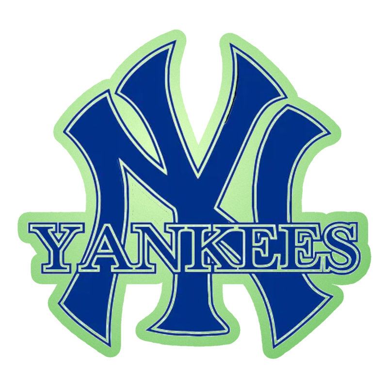 New York Yankees - Blue NY With Yankees - Glow in the Dark Vinyl Sticker - Custom Size