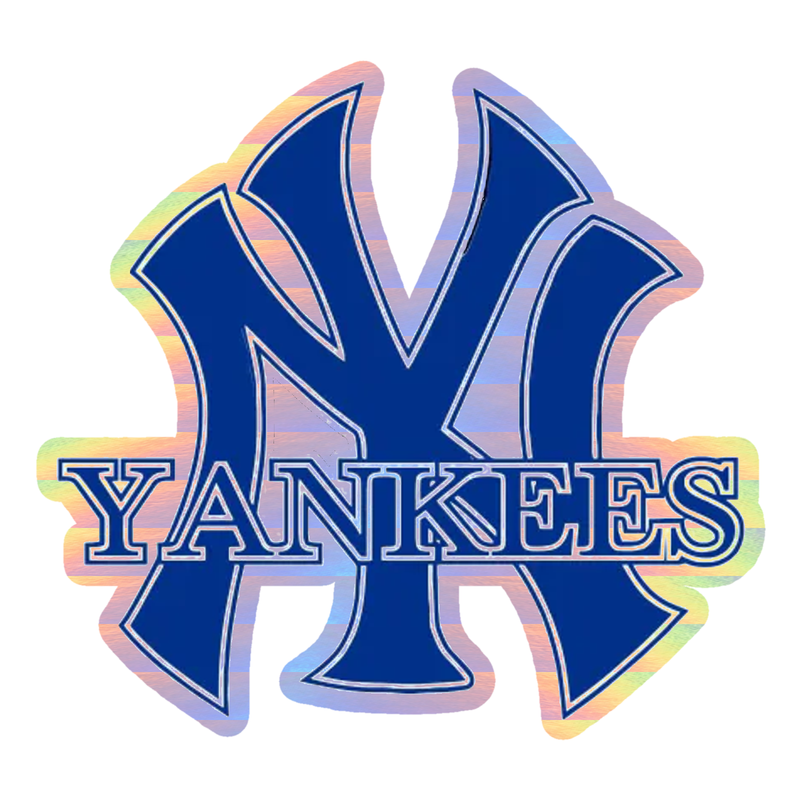 New York Yankees - Blue NY With Yankees - Holographic Vinyl Sticker - Custom Size