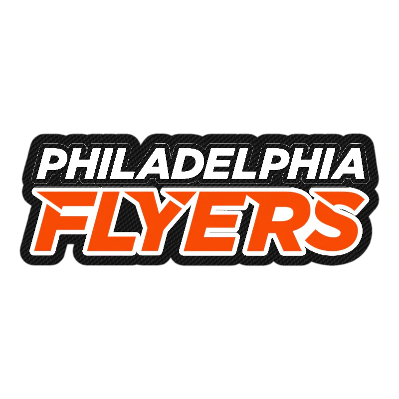 Philadelphia Flyers - Name - Carbon Fiber Vinyl Sticker - Custom Size