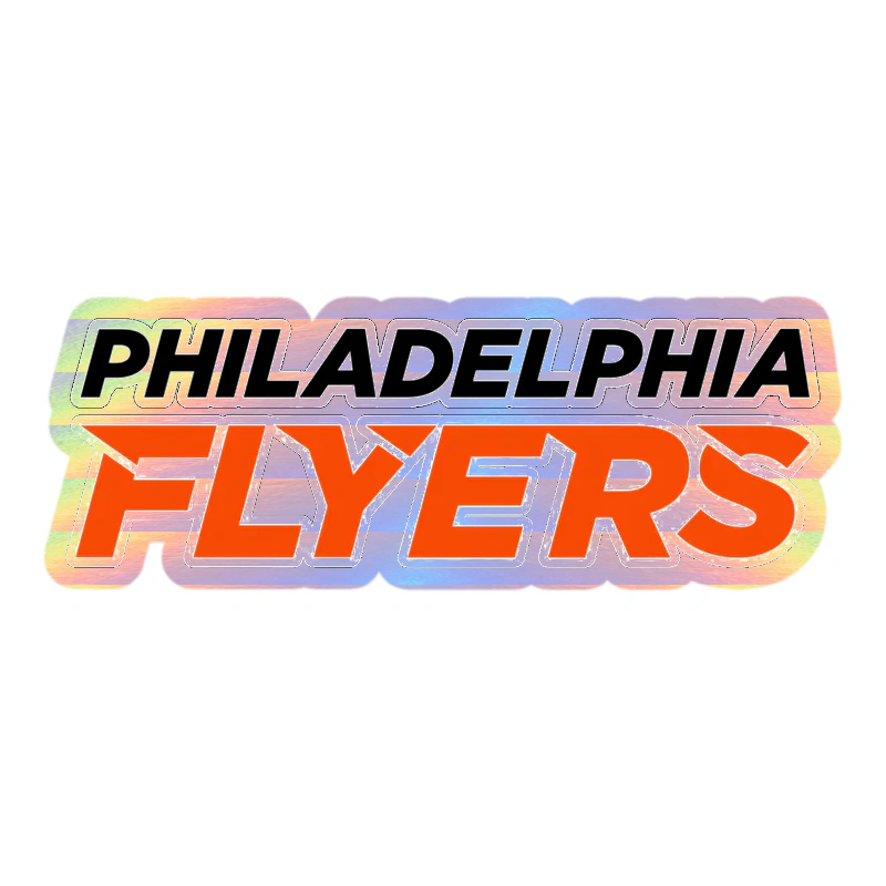 Philadelphia Flyers - Name - Holographic Vinyl Sticker - Custom Size