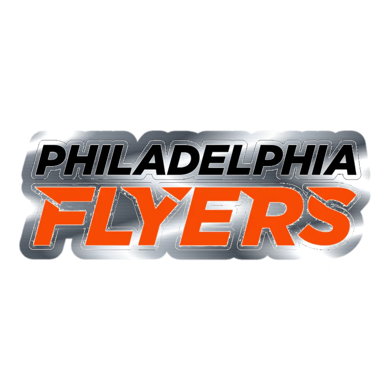 Philadelphia Flyers - Name - Silver Chrome Vinyl Sticker - Custom Size