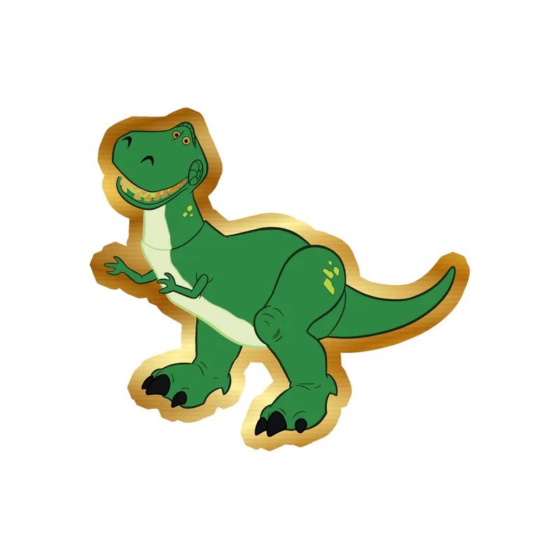 Toy Story Rex Gold Chrome Vinyl Sticker - Custom Size
