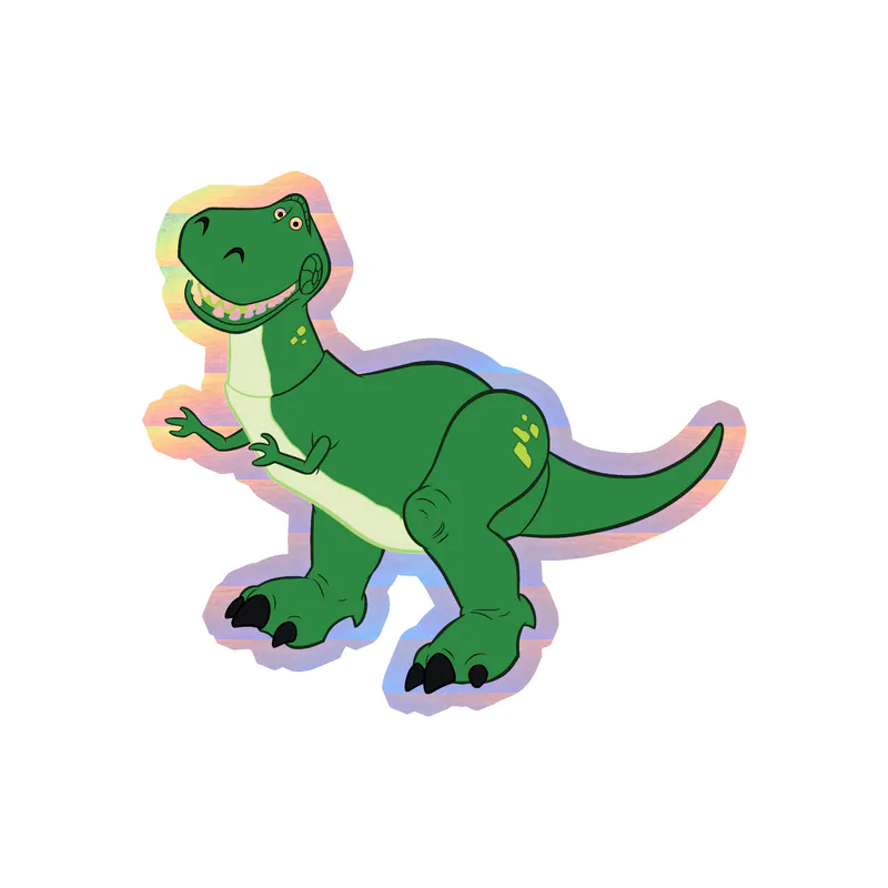 Toy Story Rex Holographic Vinyl Sticker - Custom Size