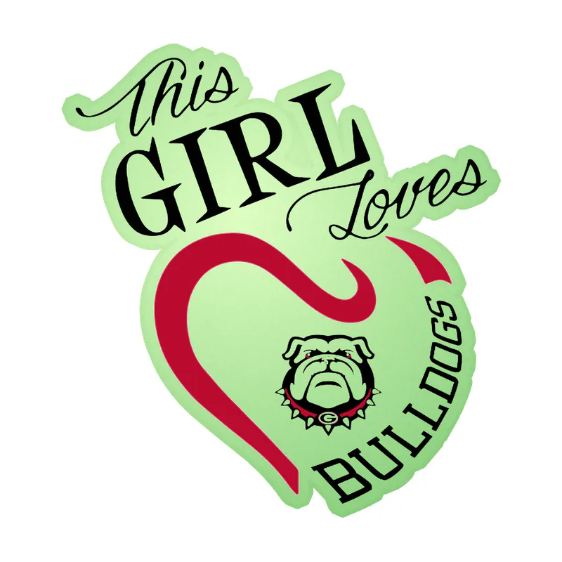This Girl Loves Bulldogs Glow in the Dark Vinyl Decal - Custom Size