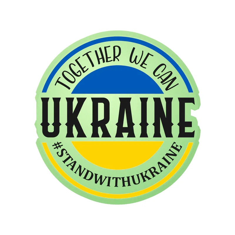 Ukraine Glow in the Dark Vinyl Decal - custom size