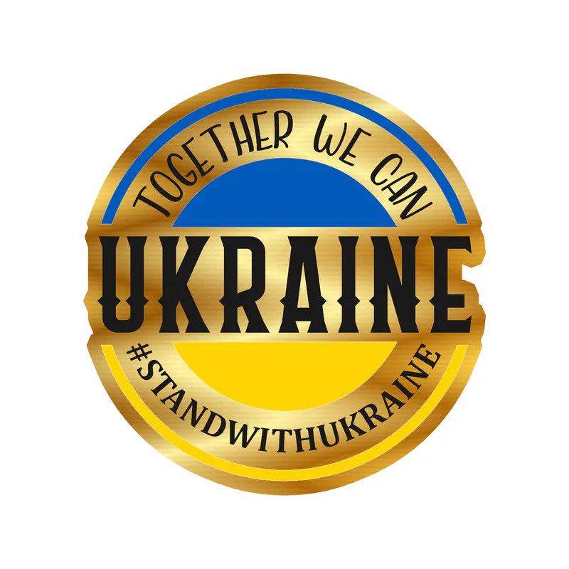 Ukraine Gold Chrome Vinyl Decal - custom size