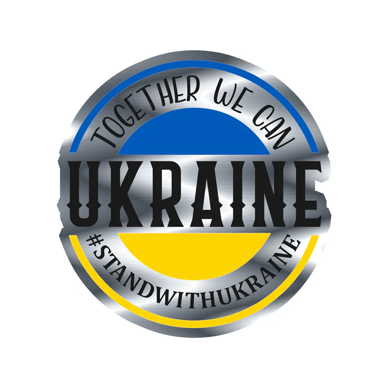 Ukraine Silver Chrome Vinyl Decal - custom size