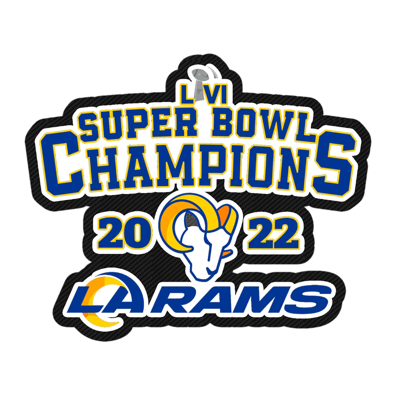 Los Angeles Rams Super Bowl Champion Carbon Fiber Vinyl Sticker - Custom Size