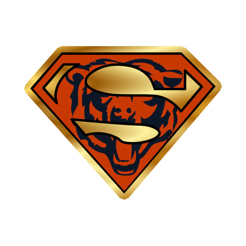 Chicago Bears - Bear Head - Image 10 - Gold Chrome Vinyl Sticker - Custom Size