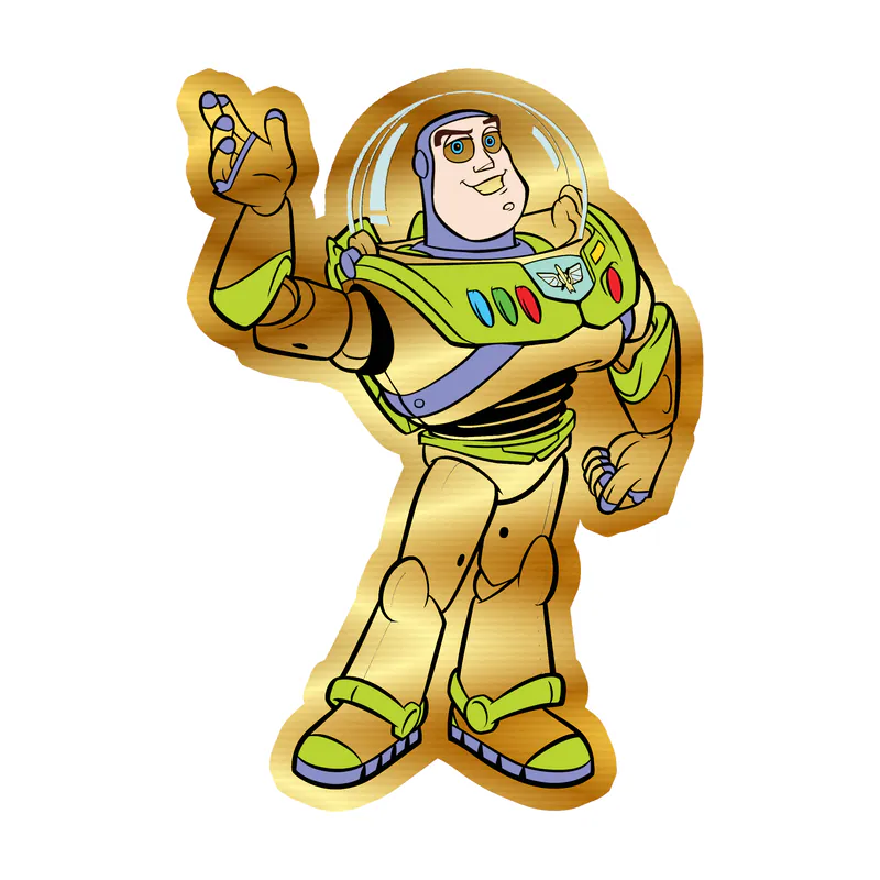 Toy Story Buzz Lightyear Gold Chrome Vinyl Sticker - Custom Size