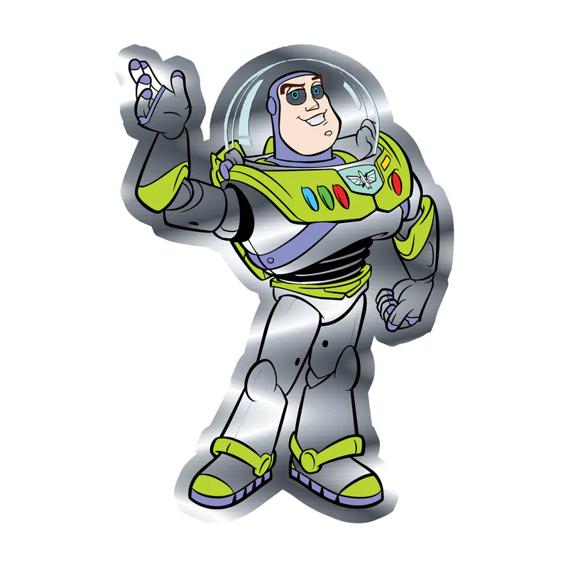 Toy Story Buzz Lightyear Silver Chrome Vinyl Sticker - Custom Size