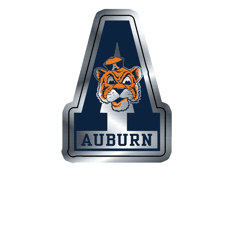 Auburn Tigers - Image 4 - Silver Chrome Vinyl Decal - Custom Size