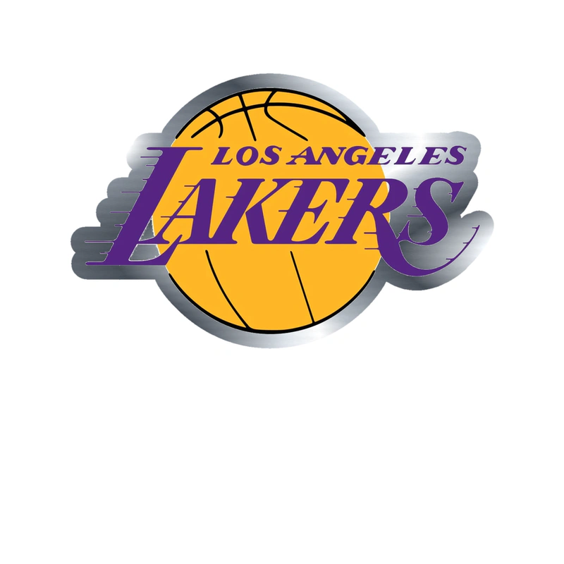 Los Angeles Lakers - Image 14 - Silver Chrome Vinyl Sticker - Custom Size