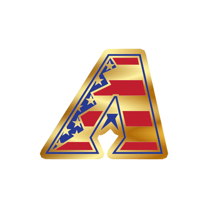 Arizona Diamondbacks - American Flag A - Gold Chrome Vinyl Sticker - Custom Size