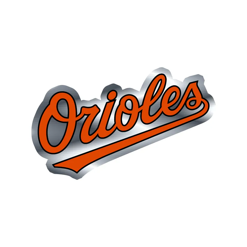 Baltimore Orioles - Orioles - Silver Chrome Vinyl Sticker - Custom Size