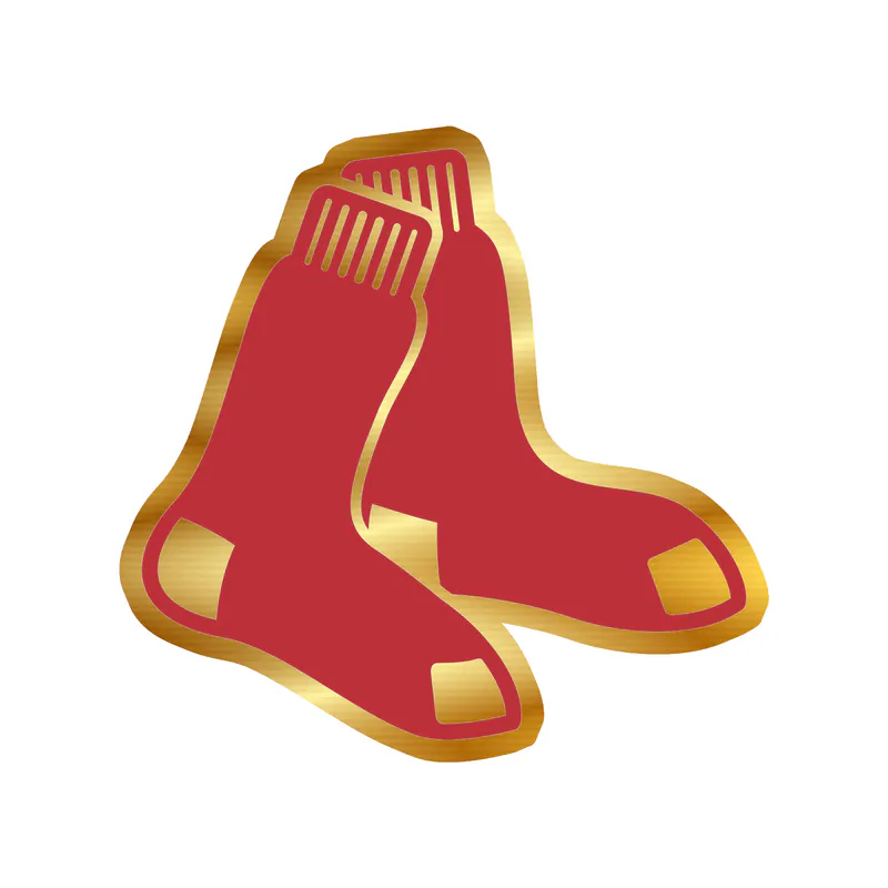 Boston Red Sox - Red Socks - Gold Chrome Vinyl Sticker - Custom Size