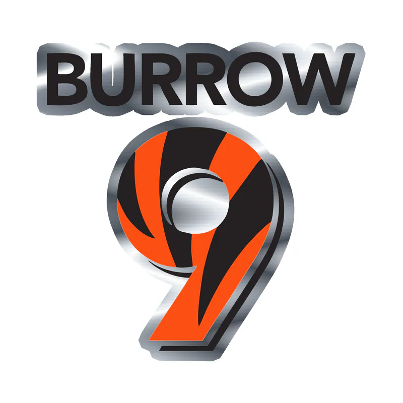 Cincinnati Bengals - #9 - Silver Chrome Vinyl Sticker - Custom Size