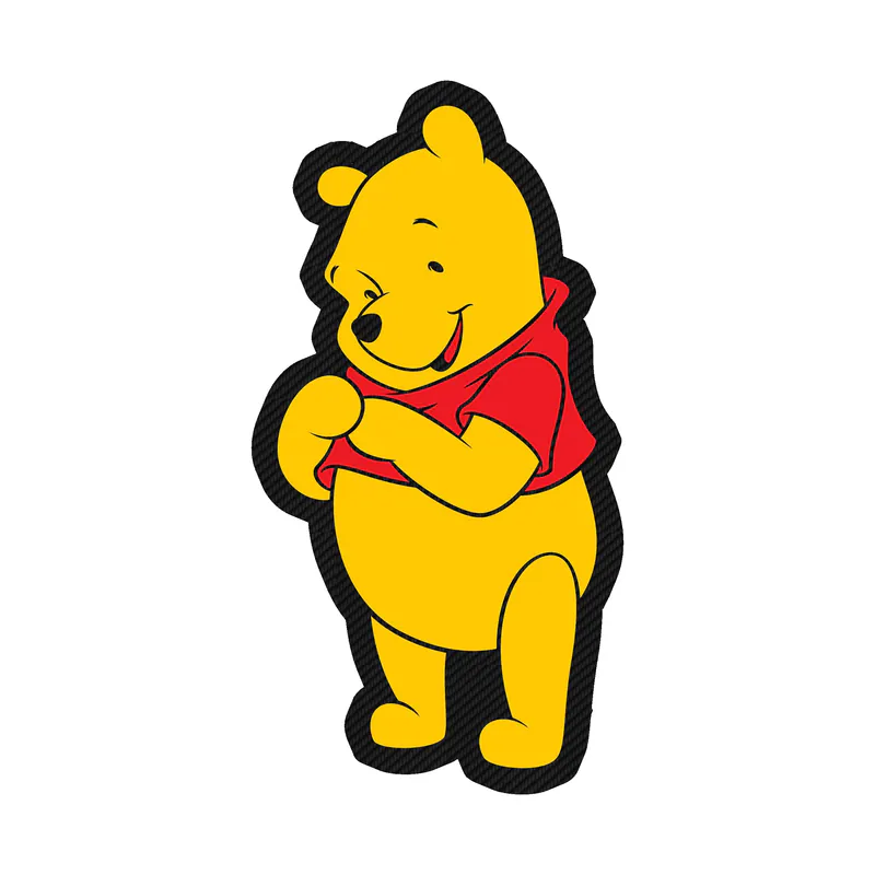 Winnie The Pooh - Carbon Fiber Vinyl Sticker - Custom Size