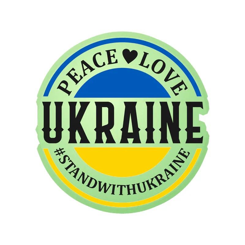 Ukraine Glow in the Dark Vinyl Decal - custom size