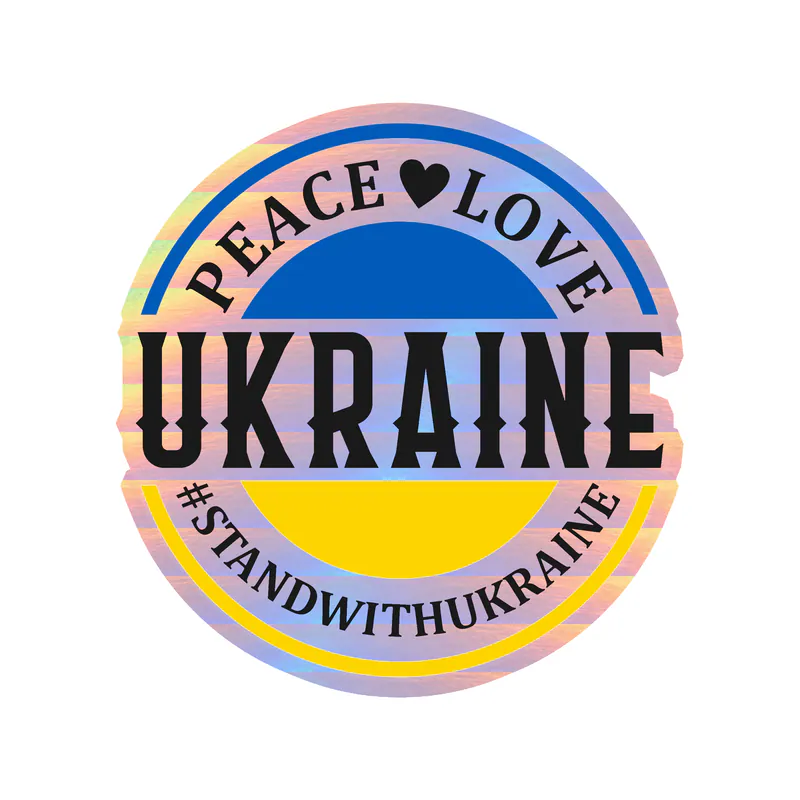 Ukraine Holographic Vinyl Decal - custom size