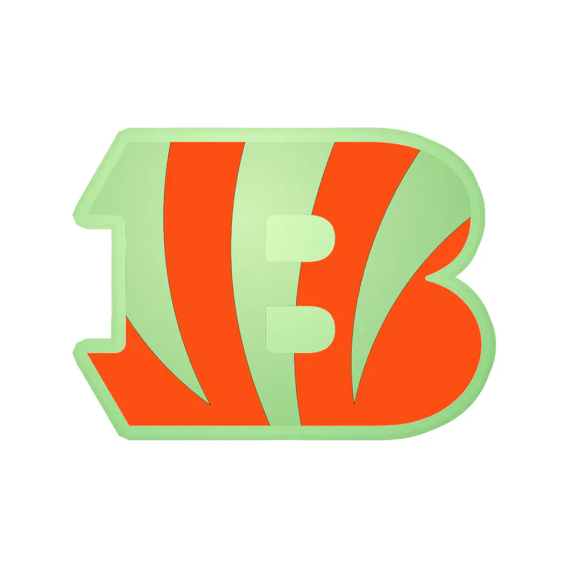 Cincinnati Bengals - B - Glow in the Dark Vinyl Sticker - Custom Size