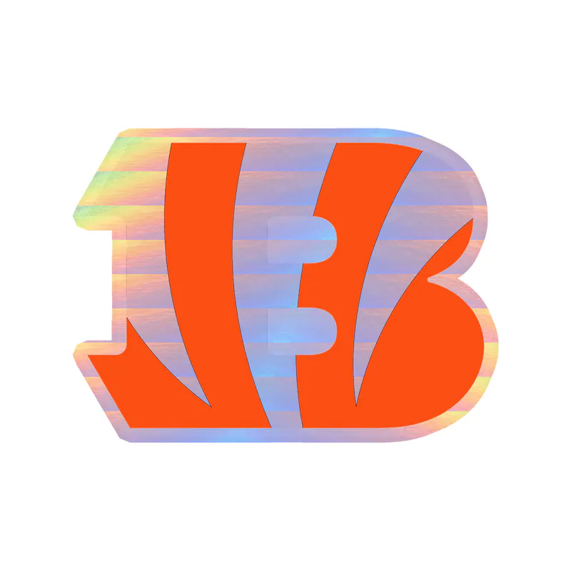 Cincinnati Bengals - B - Holographic Vinyl Sticker - Custom Size