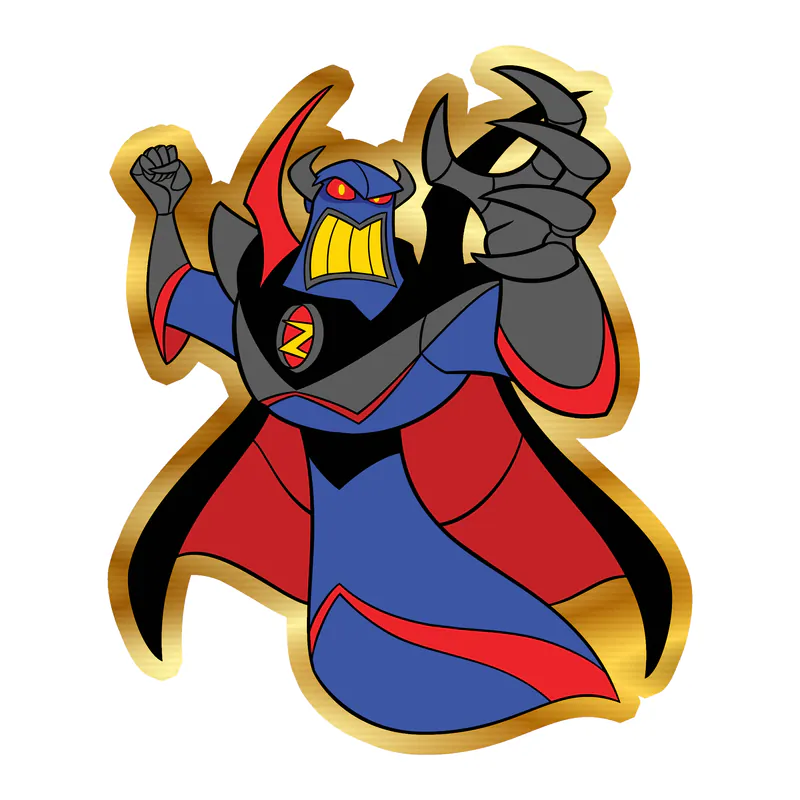 Toy Story Emperor Zurg Gold Chrome Vinyl Sticker - Custom Size