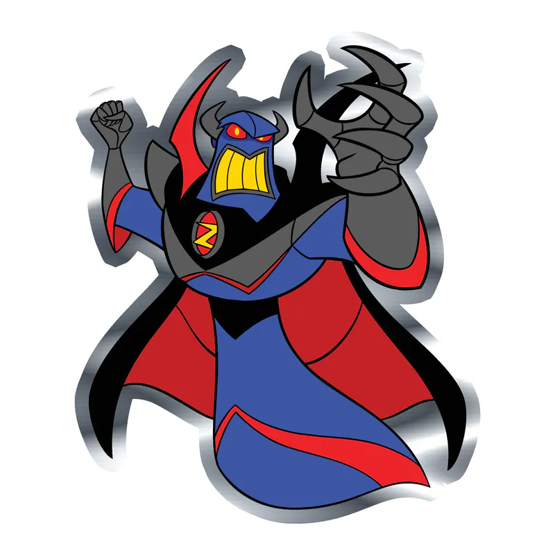 Toy Story Emperor Zurg Silver Chrome Vinyl Sticker - Custom Size