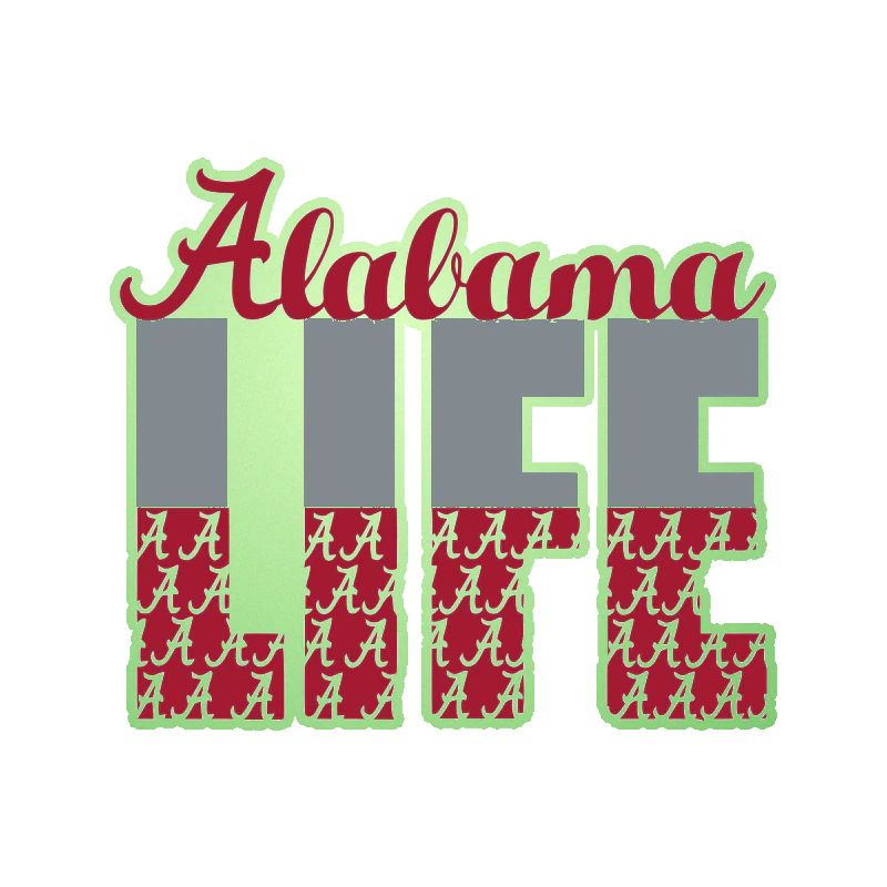 Alabama Crimson Tide - Image 8 - Glow in the Dark Vinyl Decal - Custom Size