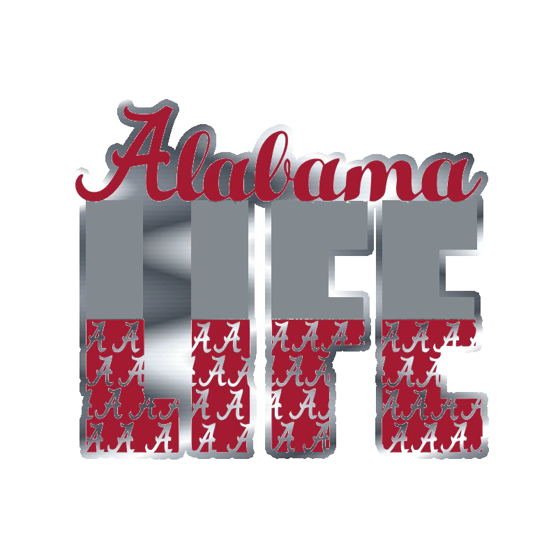 Alabama Crimson Tide - Image 8 - Silver Chrome Vinyl Decal - Custom Size