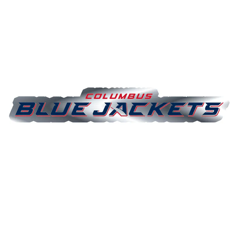 Columbus Blue Jackets - Name - Silver Chrome Vinyl Sticker - Custom Size