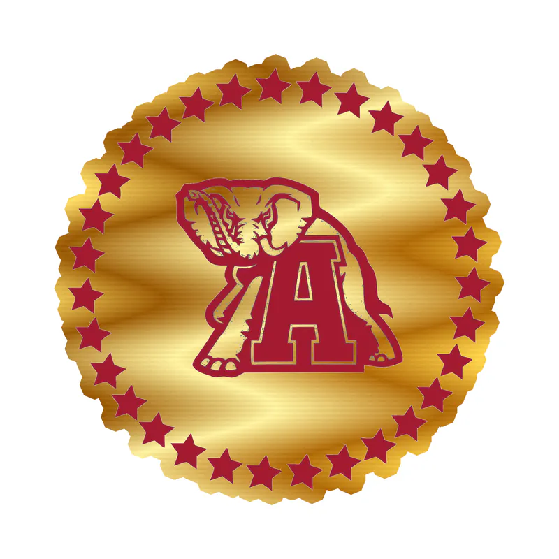 Alabama Crimson Tide - Image 4 - Gold Chrome Vinyl Decal - Custom Size
