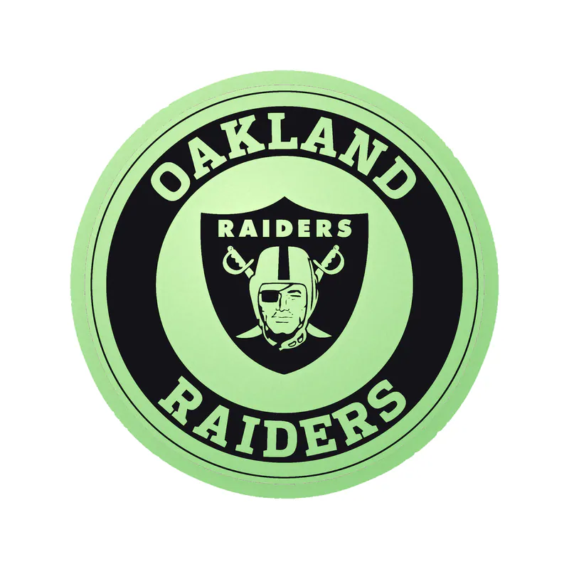 Oakland Raiders Glow in the Dark Vinyl Sticker - Custom Size