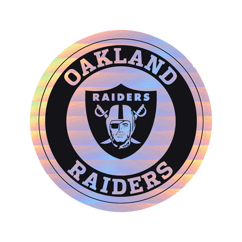 Oakland Raiders Holographic Vinyl Sticker - Custom Size