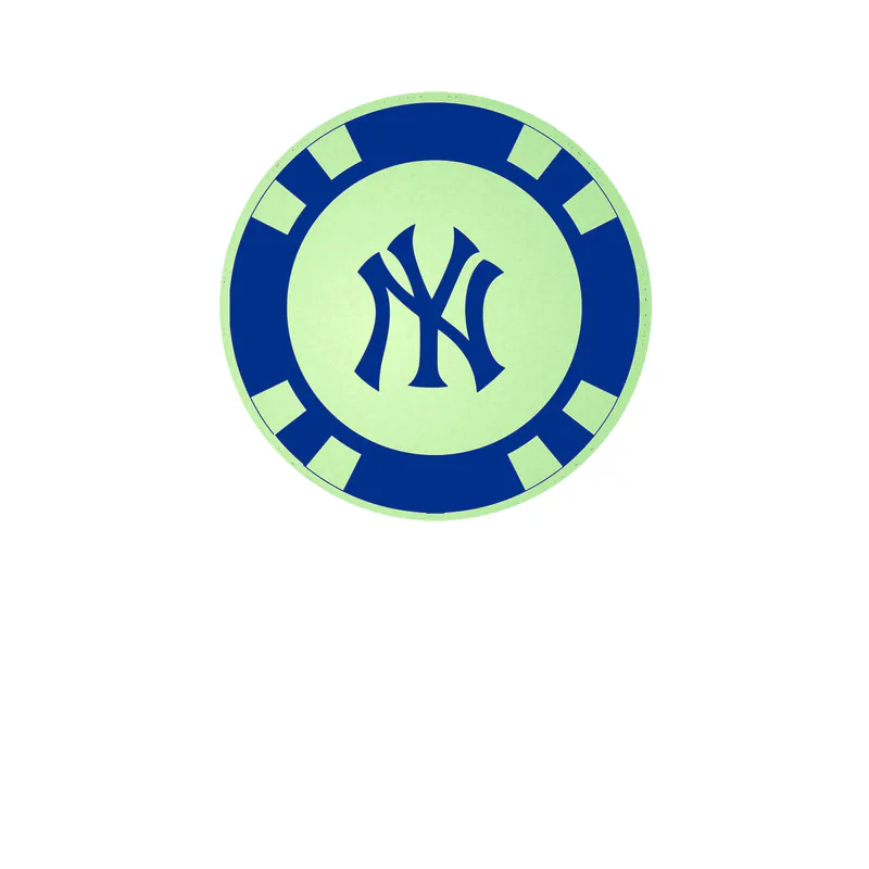 New York Yankees - Poker Chip - Glow in the Dark Vinyl Sticker - Custom Size