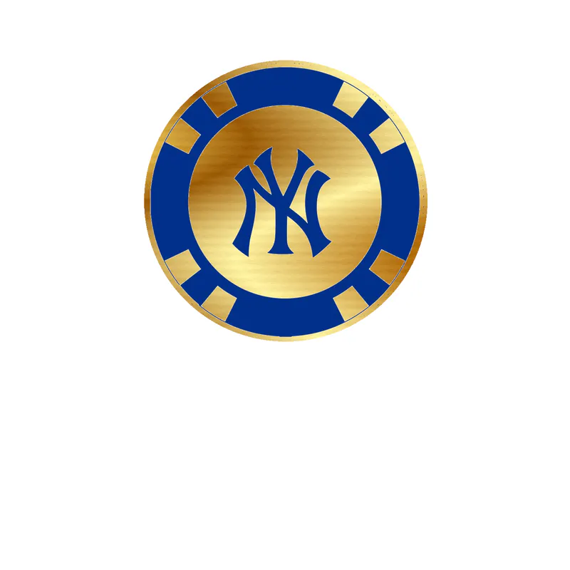 New York Yankees - Poker Chip - Gold Chrome Vinyl Sticker - Custom Size