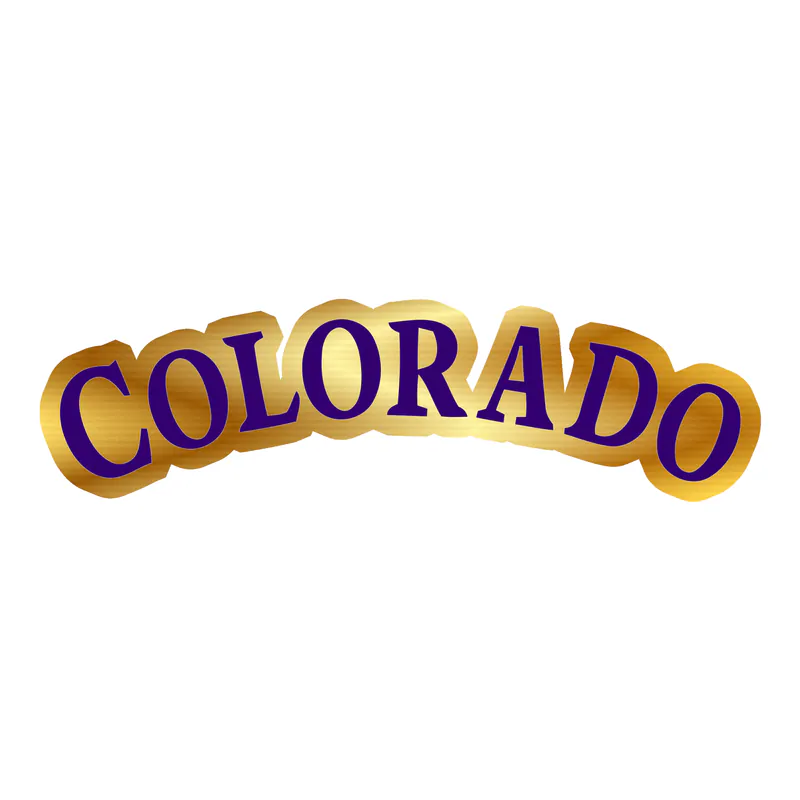 Colorado Rockies - Colorado - Gold Chrome Vinyl Sticker - Custom Size