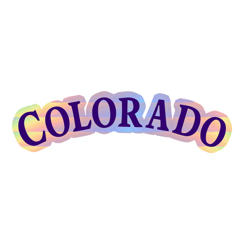 Colorado Rockies - Colorado - Holographic Vinyl Sticker - Custom Size