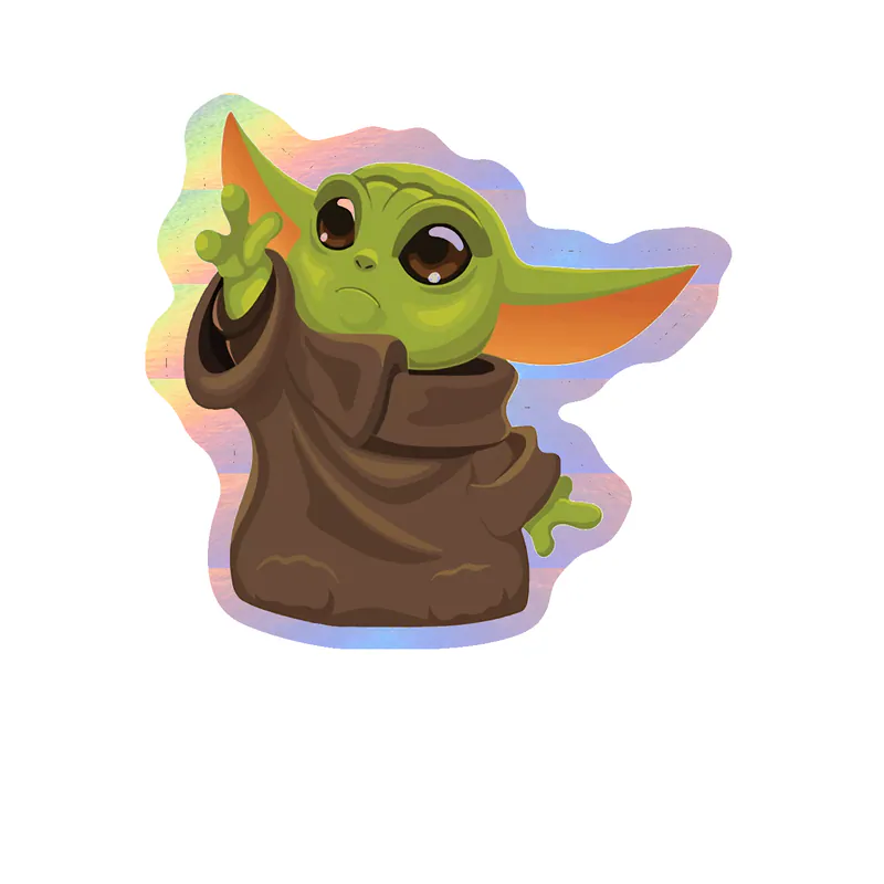 Baby Yoda Holographic Vinyl Decal - Custom Size