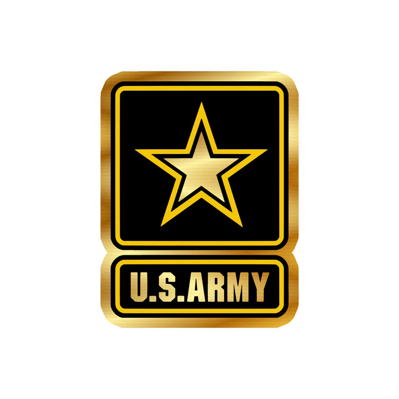 Army Gold Chrome Vinyl Decal