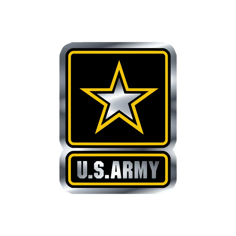 Army Silver Chrome Vinyl Decal